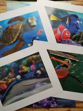 Pixar Disney Store Exclusive Finding Nemo Lithographs Set Portfolio Set of 4